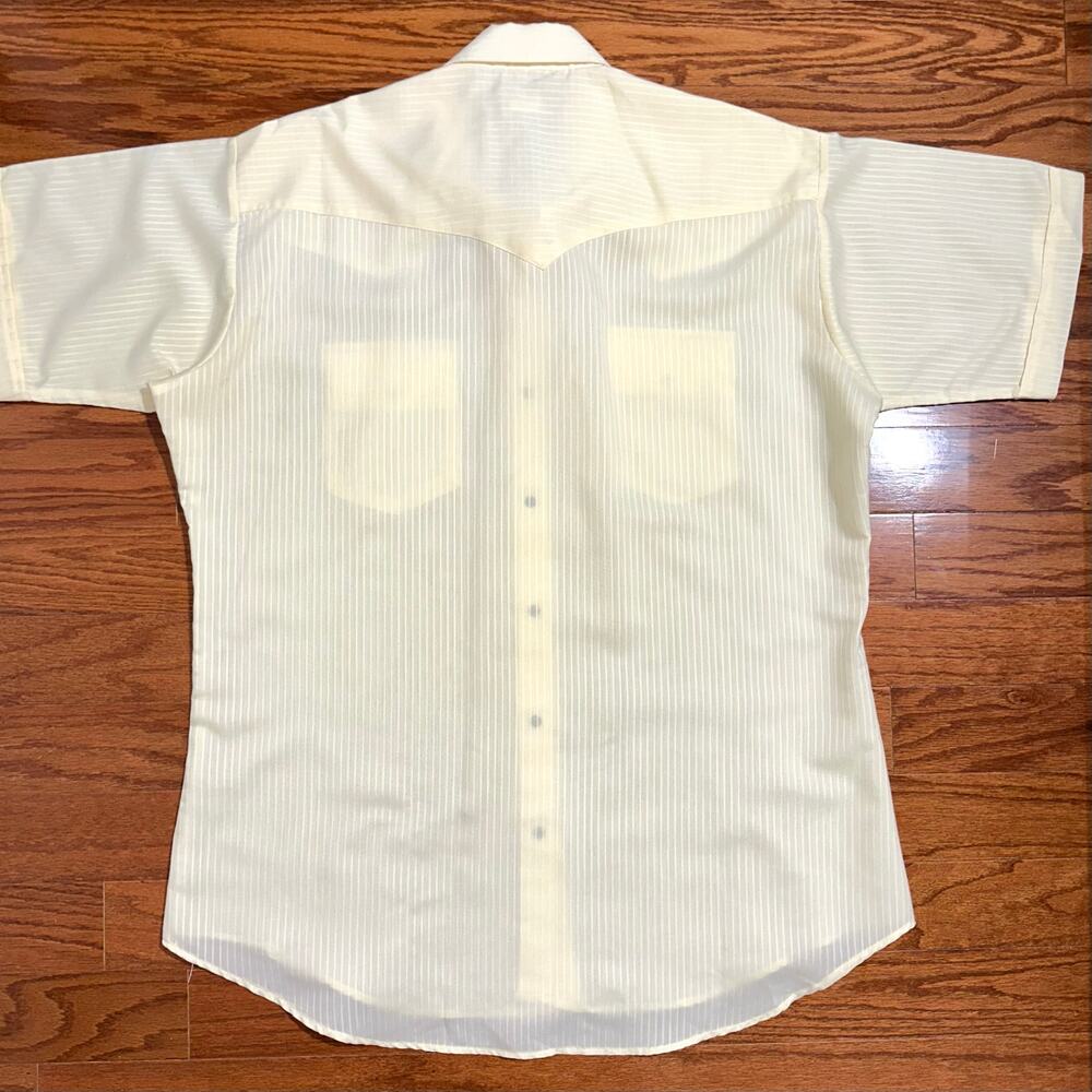 SOLD 💕Ruddock Bros Men’s Yellow Short Sleeve Pearl Snap Western Shirt Size XXL - Picture 6 of 9